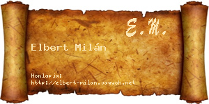 Elbert Milán névjegykártya