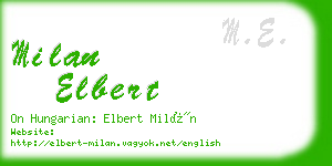 milan elbert business card